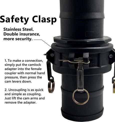تركيبات Camlock مقاس 4 بوصات من النوع C & E من مادة البولي بروبيلين ومجموعة تركيب خرطوم الأخدود مع Camlock أنثى وذكر 4 بوصات × ساق 4 بوصات (خرطوم بارب)، ووصلات خرطوم الكامة والأخدود in Kuwait
