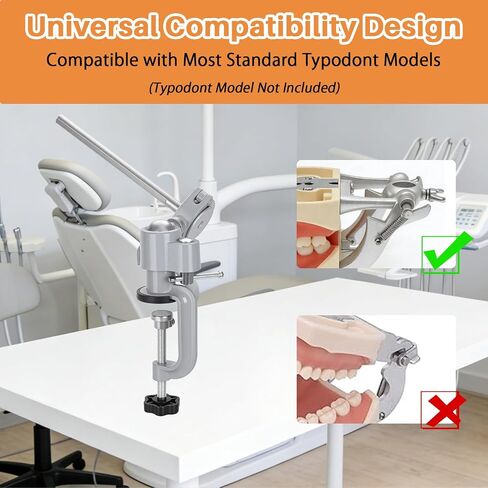 Typodont Teeth Model Mount, 360° Rotation Desk Fixed Pole Design Stable Manikin Training Base for Dental Schools Education Practical Dental Skill Training in Kuwait