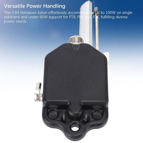 Fafeicy Mini Balun Transformer, 1:64 ABS Balun 100W 1 to 30MHz Compact Easy Setup Standard Interface, for Ham Radio Operators Portable Indoor Outdoor Use in Kuwait