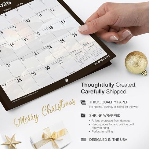 RED EMBER Warbirds 2026 Wall Calendar 12 Month | 12" x 24" Open | Thick & Sturdy Paper | Holiday Gift | Aircraft Fighter Jet Airplane Military Calendar 2026 in Saudi Arabia