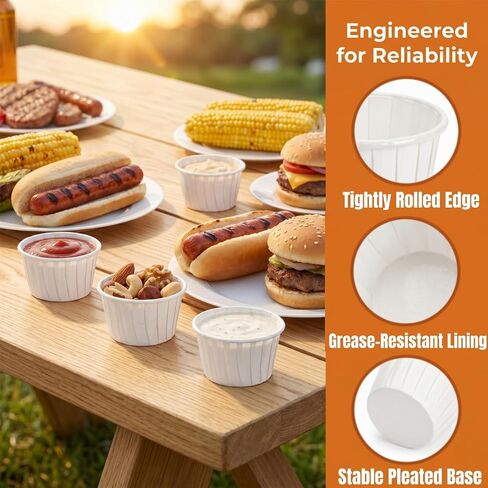 Dicunoy 600 Pieces Paper Souffle Cups, 2 Oz Disposable Condiment Cups, Mini Leak-Proof Dip Sample Cups for Tasting Ketchup Sauce Pill Medicine Portion Control Food Dessert Serving in Saudi Arabia