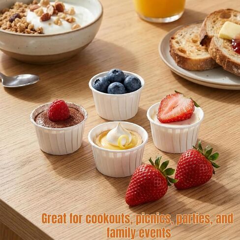 Dicunoy 600 Pieces Paper Souffle Cups, 2 Oz Disposable Condiment Cups, Mini Leak-Proof Dip Sample Cups for Tasting Ketchup Sauce Pill Medicine Portion Control Food Dessert Serving in Saudi Arabia