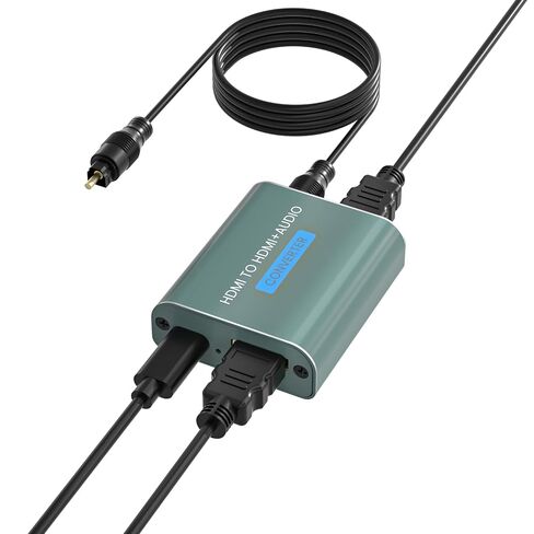 HDMI Audio Extractor 4K@30Hz HDMI إلى محول الصوت البصري ، يدعم محول الخائن HDCP DIGITAL DTS 5.1 PCM متوافق مع PS4 ، Fire Stick ، ​​Blu-ray Player (لا تدعم ARC/EARC) in Kuwait