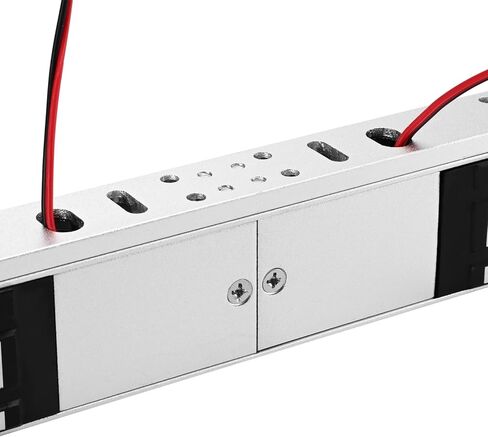 Double Door Magnetic Lock with ZL Bracket, Surface-Mount 12V DC Fail-Safe Electromagnetic Locks, 600LBS Holding Force for Indoor Access Control Systems (E- Double Doors 600LBS Lock +ZL Bracket) in Kuwait
