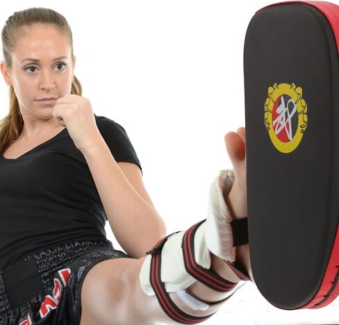 Abaodam Taekwondo Kick Pad and Boxing Body Protector, Pu Leather Martial Arts Training Shield for Adults, Red-Edged Black for Kickboxing and Muay Thai Practice in Kuwait