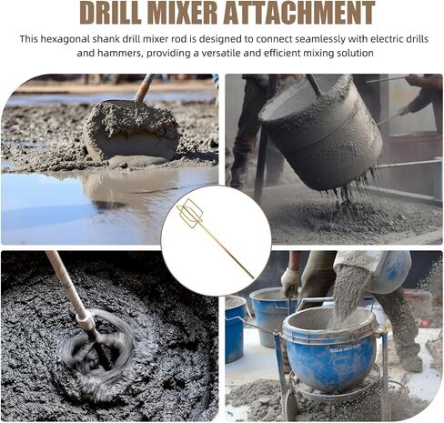 BESPORTBLE Electric Drill Mixer Attachment with Hexagonal Handle for Efficient Paint Stirring and Cement Mixing Tool for DIY Projects 18.89In in Kuwait