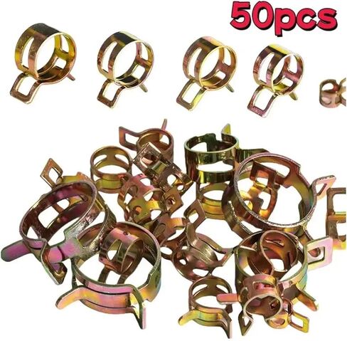 50 Pcs Spring Clips for Fuel, Water, and Air Lines - 5mm to 9mm Hose Pipe Clamps in Saudi Arabia