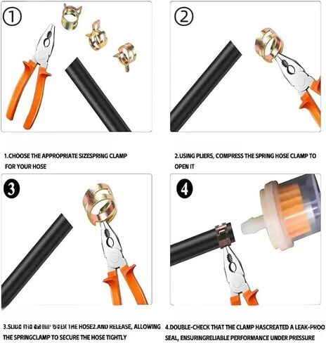 50 Pcs Spring Clips for Fuel, Water, and Air Lines - 5mm to 9mm Hose Pipe Clamps in Saudi Arabia