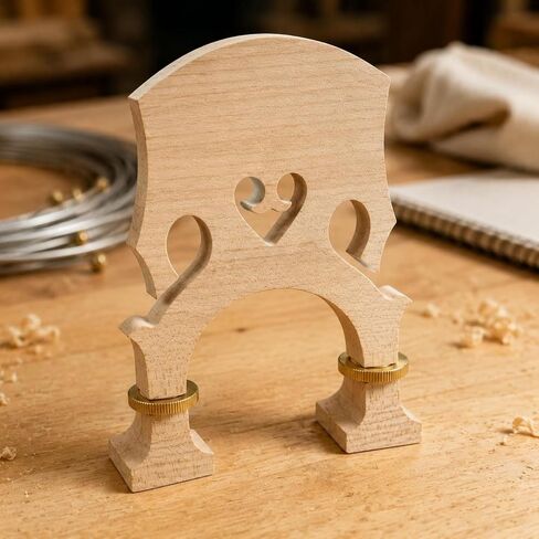 Double Bass Bridge Curved Top Adjustable Bass Bridge Carved Music Part, 3/4 in Saudi Arabia