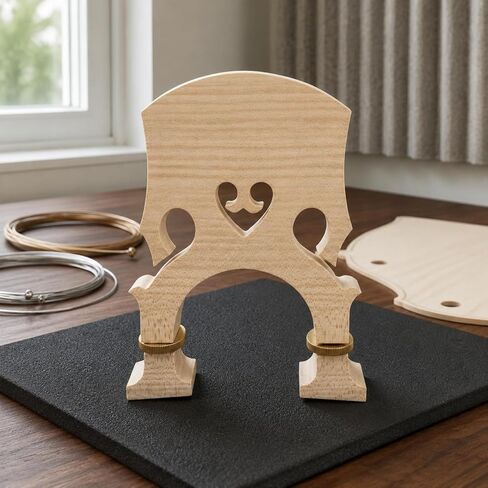 Double Bass Bridge Curved Top Adjustable Bass Bridge Carved Music Part, 3/4 in Saudi Arabia