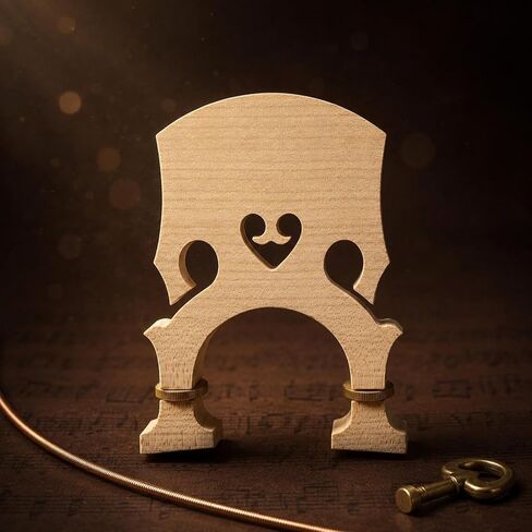 Double Bass Bridge Curved Top Adjustable Bass Bridge Carved Music Part, 3/4 in Saudi Arabia