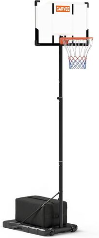 Portable Basketball Hoop Outdoor, 3-10FT Adjustable Basketball Goal, 30/38/44 Inch Backboard, w/Fillable Base, Extra Anchor & Wheels, for Kids Youth Teens Adults in Backyard Driveway Court in Kuwait