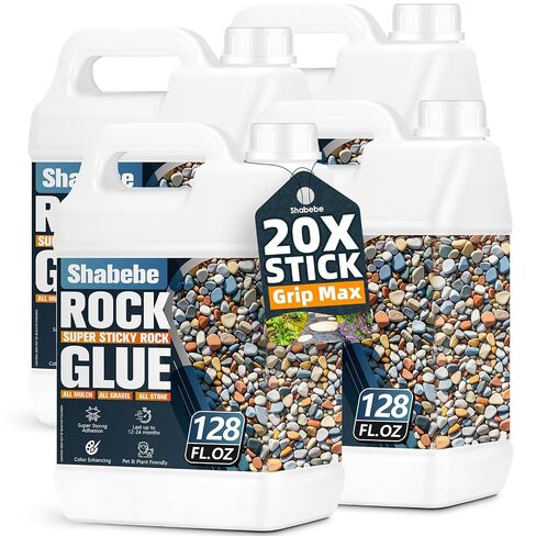 Rock Glue for Landscaping – 1 Gallon (Make 2 Gallons) Mulch Binder with Grip Max, Max Coverage Gravel Glue for Rocks, Gravel & Pine Straw, Covers Up to 3X Area, Fast-Drying & Weather-Resistant in Kuwait