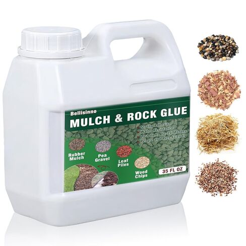 35 Ounce Mulch and Gravel Glue for Landscaping, Clear Gravel Binder, Strong Mulch Anchor Easily Holds Rubber, Stone, Pebble, Pea Gravel- Wide Coverage and Pet Safe in Kuwait