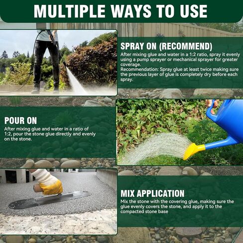 35 Ounce Mulch and Gravel Glue for Landscaping, Clear Gravel Binder, Strong Mulch Anchor Easily Holds Rubber, Stone, Pebble, Pea Gravel- Wide Coverage and Pet Safe in Kuwait