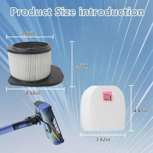 (جديد) مجموعة مرشحات للمكنسة الكهربائية اللاسلكية Shark IZ862H Stratos، تناسب IZ562H UZ565H Pro IZ540H IZ840 IZ800 جزء المكنسة XPSMFIZ700 XFFKIZ700، عبوتان من فلتر HEPA مع 6 عبوات من الفوم ومجموعة مرشح اللباد in Kuwait