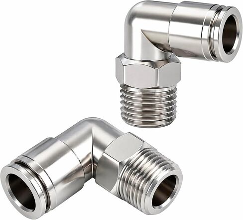 304 الفولاذ المقاوم للصدأ PL8-02 كوع مستقيم 90 درجة، وصلة هوائية من النايلون PU (PL14-02) in Kuwait