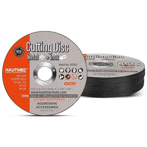 HAUTMEC 20 Pack Cut Off Wheels 5" x .04" x 7/8", Metal Cutting Discs for Angle Grinder, Ultra-Thin Aluminum Oxide Abrasive Cut-Off Wheel for Steel, Stainless Steel & Metal, MPA Certified (HT0432) in Kuwait