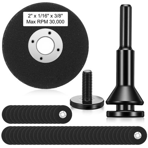 50 Pack 2 Inch Die Grinder Cut-Off Wheels and 3/8 in Arbor Hole 1/4in Stem Mounting Mandrel Holder Accessories Mini Metal Cutting Wheels Cutter Discs for Air Grinders Drill Rotary Accessories in Kuwait