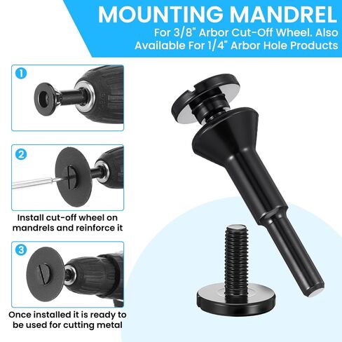 50 Pack 2 Inch Die Grinder Cut-Off Wheels and 3/8 in Arbor Hole 1/4in Stem Mounting Mandrel Holder Accessories Mini Metal Cutting Wheels Cutter Discs for Air Grinders Drill Rotary Accessories in Kuwait