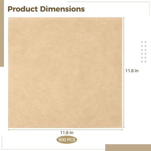 500 PCS Deli Wrappers, 12 x 12 in Grease Proof Food Wrapping Paper Sheets, Pre-Cut Basket Liners, Kraft Deli Wraps for Sandwiches, Burgers, Fries, Snack Trays in Kuwait