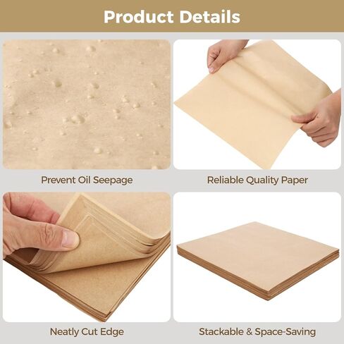 500 PCS Deli Wrappers, 12 x 12 in Grease Proof Food Wrapping Paper Sheets, Pre-Cut Basket Liners, Kraft Deli Wraps for Sandwiches, Burgers, Fries, Snack Trays in Kuwait