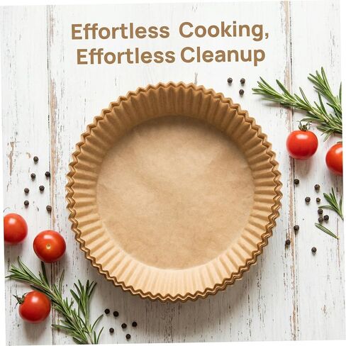 Cabilock 200pcs Disposable round Air Fryer Paper Liners Made of Greaseproof Paper for Baking and Roasting Versatile Kitchen Solution Compatible with Air Fryer Baskets in Kuwait