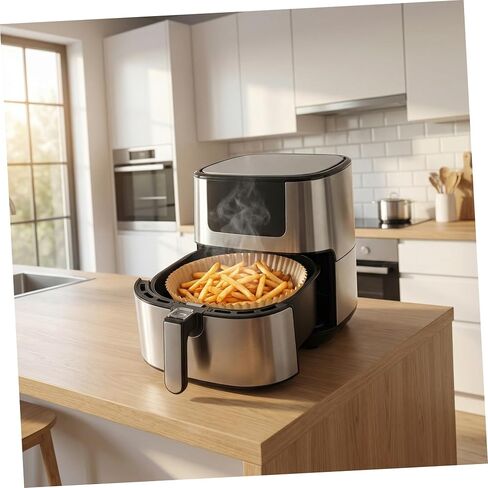 Cabilock 200pcs Disposable round Air Fryer Paper Liners Made of Greaseproof Paper for Baking and Roasting Versatile Kitchen Solution Compatible with Air Fryer Baskets in Kuwait