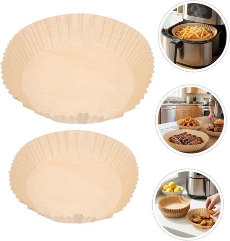 Cabilock 200pcs Disposable round Air Fryer Paper Liners Made of Greaseproof Paper for Baking and Roasting Versatile Kitchen Solution Compatible with Air Fryer Baskets in Kuwait