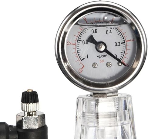 Vacuum Desiccator, 250mm Acrylic Clear Vacuum Chamber, Small Lab Desiccator, Double Valves Glassware, Pressure Gauge, Polycarbonate Plastic Sealed Jar for Laboratory Dryer in Kuwait