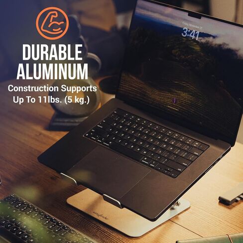 حامل كمبيوتر محمول من Wayfinder Supply Co.، ارتفاع قابل للتعديل مع ظهر مفتوح للتهوية والتبريد، قابل للطي، يناسب أجهزة الكمبيوتر المحمولة حتى 17.3 بوصة، ويدعم ما يصل إلى 11 رطلًا. (WF-LAPTOPTABLET-COMPACT) in Kuwait