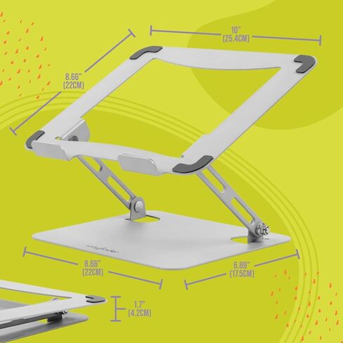 حامل كمبيوتر محمول من Wayfinder Supply Co.، ارتفاع قابل للتعديل مع ظهر مفتوح للتهوية والتبريد، قابل للطي، يناسب أجهزة الكمبيوتر المحمولة حتى 17.3 بوصة، ويدعم ما يصل إلى 11 رطلًا. (WF-LAPTOPTABLET-COMPACT) in Kuwait