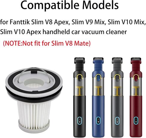 9 عبوات بديلة لفلتر الفراغ من أجل Fanttik Slim V8 Apex، Slim V9 Mix، Slim V10 Mix، Slim V10 Apex مكنسة كهربائية للسيارة اللاسلكية، 9 مرشحات قابلة للغسل، 1 فرشاة تنظيف in Kuwait