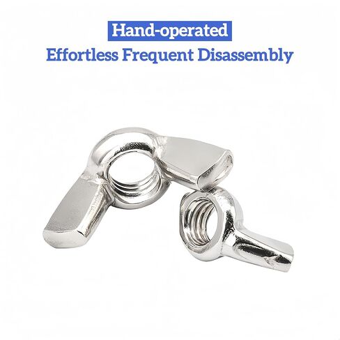31 Pcs 3/8"-16 Wing Nuts, 18-8(304) Stainless Steel ASME B18.6.9 Compliant, Butterfly Nuts Hand Tightened Thumb Nuts for DIY Repair Industrial Construction in Kuwait