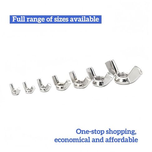 31 Pcs 3/8"-16 Wing Nuts, 18-8(304) Stainless Steel ASME B18.6.9 Compliant, Butterfly Nuts Hand Tightened Thumb Nuts for DIY Repair Industrial Construction in Kuwait