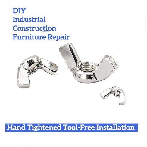 31 Pcs 3/8"-16 Wing Nuts, 18-8(304) Stainless Steel ASME B18.6.9 Compliant, Butterfly Nuts Hand Tightened Thumb Nuts for DIY Repair Industrial Construction in Kuwait