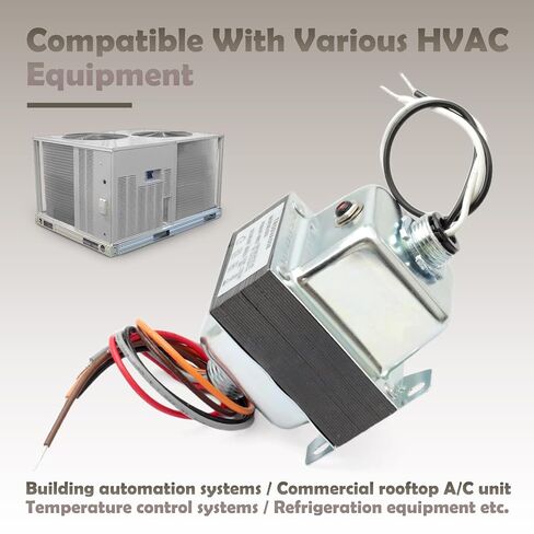 محول TR50VA008 50VA 480/277/240/208VAC إلى 120VAC متوافق مع أنظمة التدفئة والتهوية وتكييف الهواء، محول تنحي مع قاطع دائرة، قدم وحامل محور مزدوج الخيوط in Kuwait