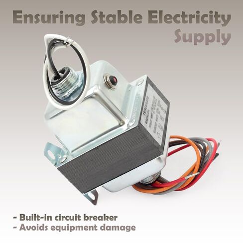 محول TR50VA008 50VA 480/277/240/208VAC إلى 120VAC متوافق مع أنظمة التدفئة والتهوية وتكييف الهواء، محول تنحي مع قاطع دائرة، قدم وحامل محور مزدوج الخيوط in Kuwait