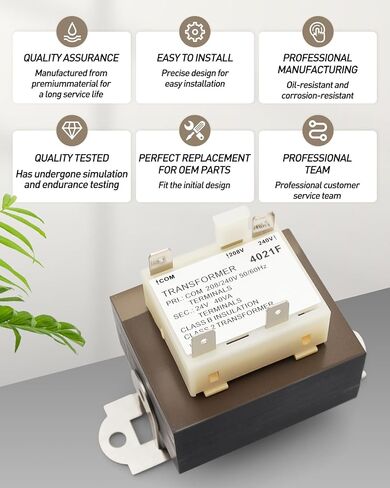 HT01CN241 Transformer 40VA, 208/240V to 24V Furnace Transformer Replacement Fit for Carrier Payne Tempstar ICP Arcoaire Heil Comfortmaker HVAC Systems, Replace 1172028 BE28316007 in Saudi Arabia