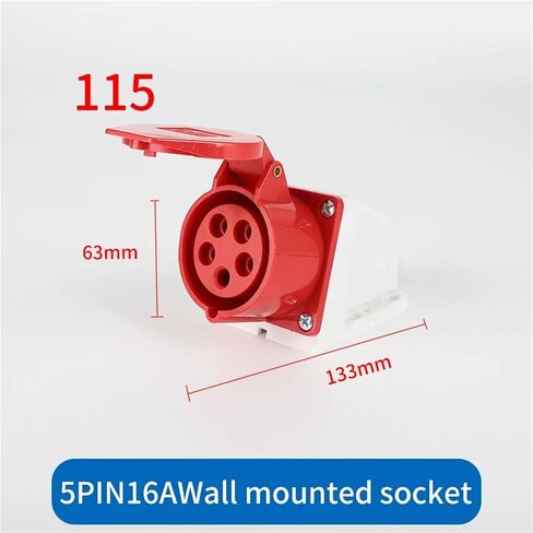 Industrial Plug Socket IP44 Waterproof Electrical Connector for Wall Mounting in Saudi Arabia