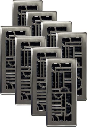 Decor Grates ADH410-GM Art Deco Floor Register, 4x10 Inches, Gun Metal, 1 Pack in Kuwait