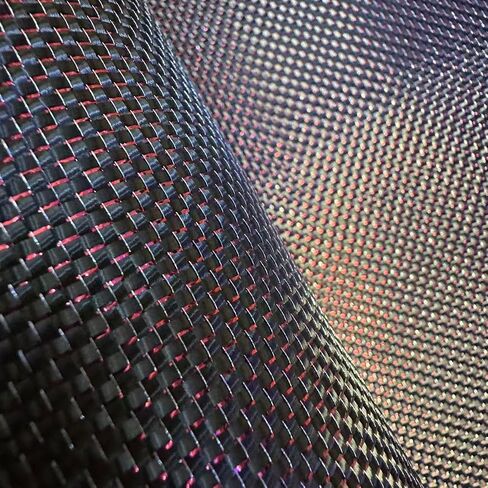 Premium 3K 200gsm Metal Wire Carbon Fiber Cloth, 2x2 Twill, Red/Gold/Green/Blue Reflective Hybrid Fabric (Green Silver, 100cm x 30cm) in Kuwait