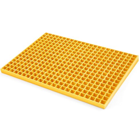 Cinnvoice 3 Pcs Fiberglass Molded Grating Floor Bar Frp Grating 1.5 x 1.5 in Square Panel Wash Grille for Tree Grate, Pigeon Loft, Trenches, Drainage, Decks (36 x 25 x 1.5 Inches,Yellow) in Kuwait