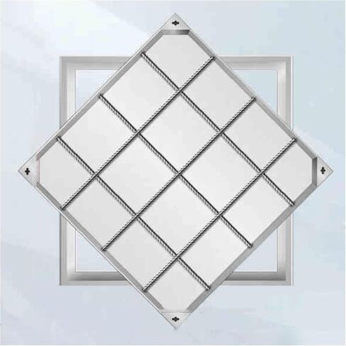 Square Base Drainage Angle Grate, Reinforced Steel Bar Cover Frame, Versatile and Durable, Ideal for Outdoor Use (80x80x8cm/31.4x31.4x3.14in) in Kuwait