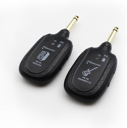 Miwayer Wireless Guitar System UHF Audio Built in Rechargeable Lithium Battery Wireless Guitar Transmitter Receiver System for Electric Guitar Bass Violin Keyboard Accessories (HB-30 Black) in Kuwait
