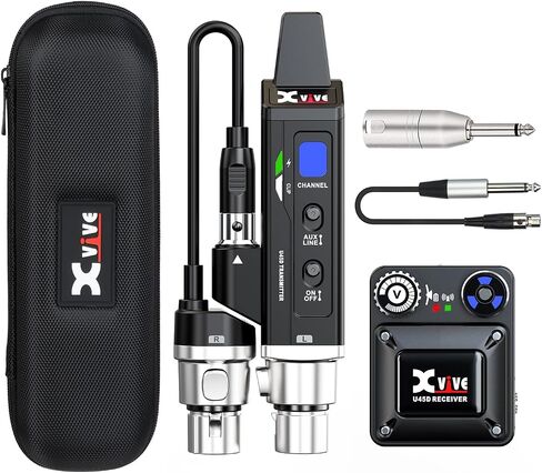 نظام مراقبة Xvive U45D ستيريو لاسلكي داخل الأذن، نظام IEM احترافي 5.8 جيجا هرتز مع زمن استجابة أقل من 5 مللي ثانية، مسح قناة ذكية و4 أوضاع مراقبة للموسيقيين والمطربين وفريق العبادة in Saudi Arabia