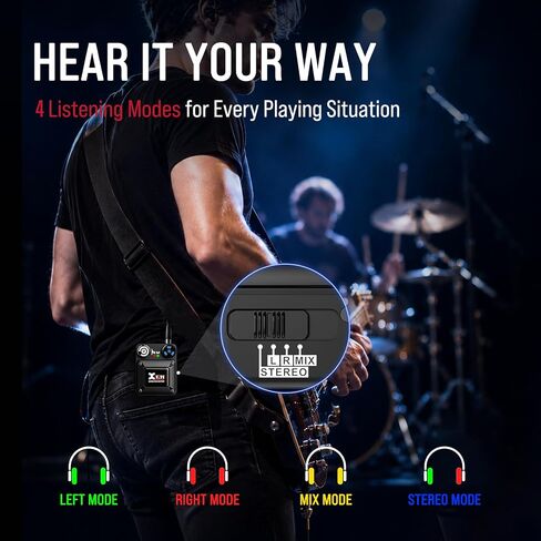 Xvive U45D Stereo Wireless in-Ear Monitor System, 5.8GHz Professional IEM System with <5ms Latency, Smart Channel Scan & 4 Monitoring Modes for Musicians, Singers & Worship Team in Kuwait