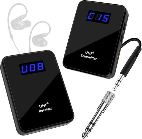 UHF Wireless in-Ear Monitor System – Clip-On Receiver & Transmitter, Low Latency, Auto-Pairing, One-to-Many IEM for Band Rehearsal, Studio, Church, Live Broadcast in Kuwait