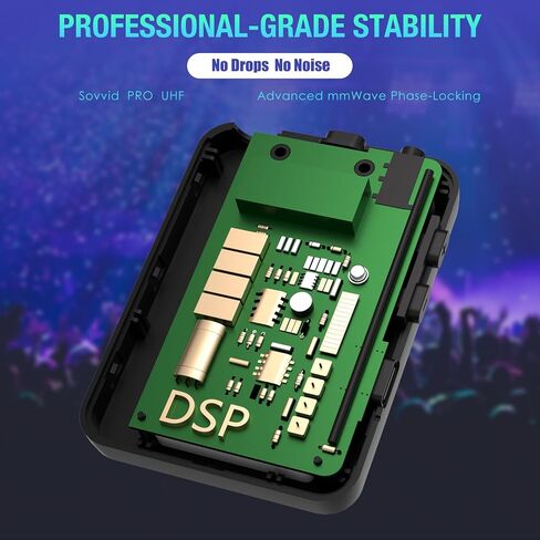 UHF Wireless in-Ear Monitor System – Clip-On Receiver & Transmitter, Low Latency, Auto-Pairing, One-to-Many IEM for Band Rehearsal, Studio, Church, Live Broadcast in Kuwait