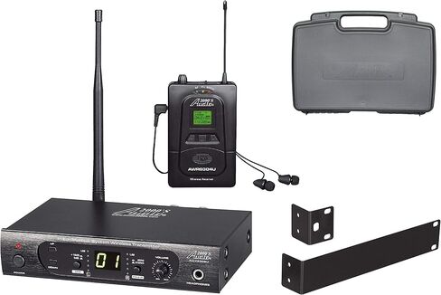 AUDIO 2000'S S6308 UHF Wireless in-Ear Monitor System with 100 Selectable Frequencies, One Wireless Receiver, One Wireless Transmitter, and a PVC Carrying Case in Kuwait